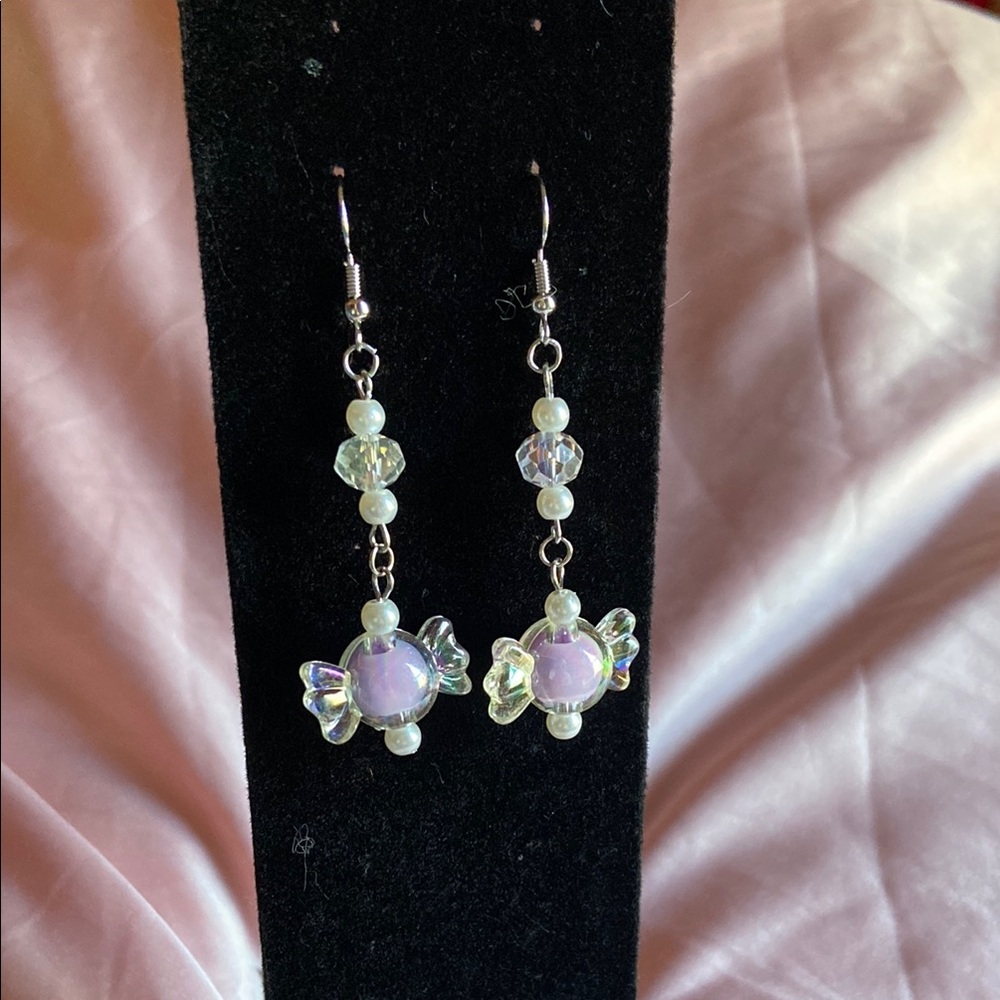 Elegant Silver and White Dangle Earrings